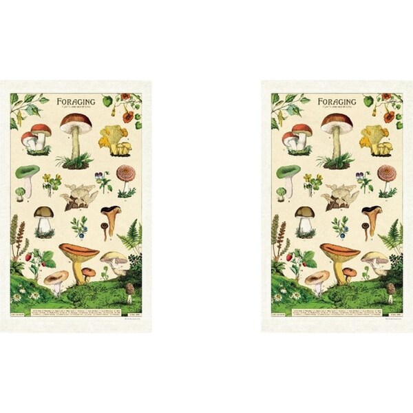 2x Cavallini Cotton Kitchen Tea Towel Absorbent Dish Cloth 48x80cm Foraging