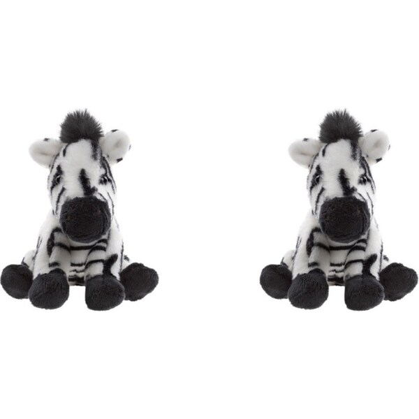 2x Charlie Bears Cuddle Cub Zebra Kids/Baby Soft Fun Play Toy 0m+ Black/White