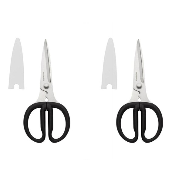 2x KitchenAid All Purpose Shears Stainless Steel Kitchen Scissors 21cm Black