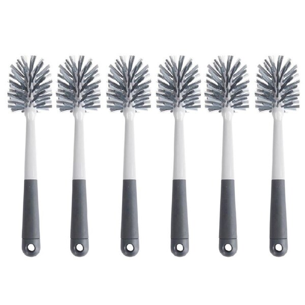 6x MasterCraft Long-Handle Bottle Brush Dishwashing Kitchen Cleaner 32cm Grey