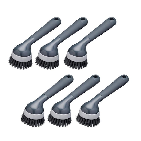 6x MasterCraft Dish Washing Brush Kitchen Non-Stick Cookware Cleaner 20cm Grey
