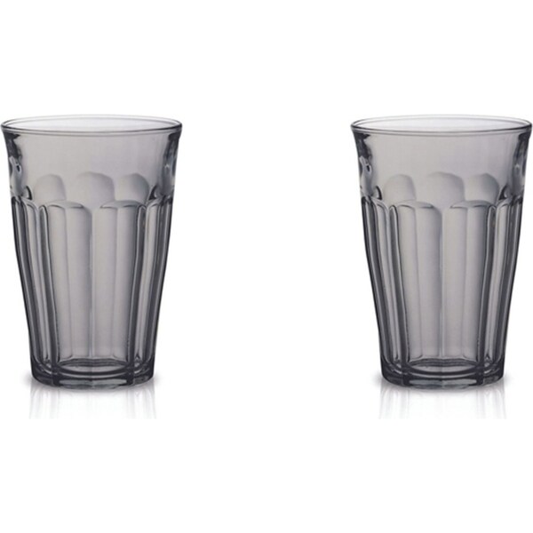 2x 4pc Duralex Picardie 360ml Highball Glass Tumbler Water Drink Cup Set Grey