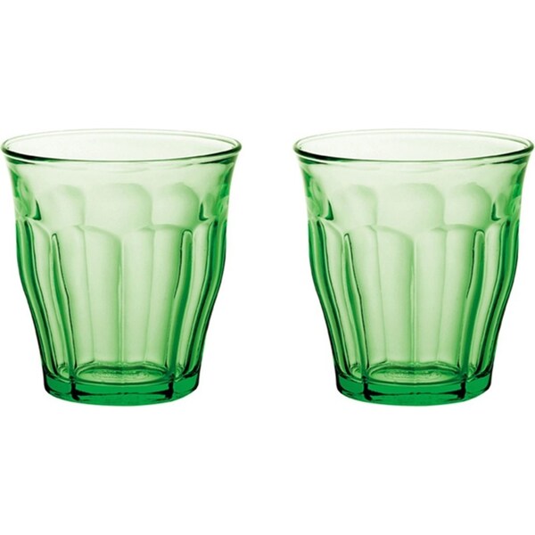 2x 4pc Duralex Picardie 250ml Glass Tumbler Drinking Water/Juice Cup Set Green