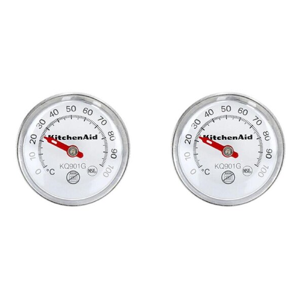 2x KitchenAid Instant Read Cooking Thermometer Stainless Steel 14.5cm Silver