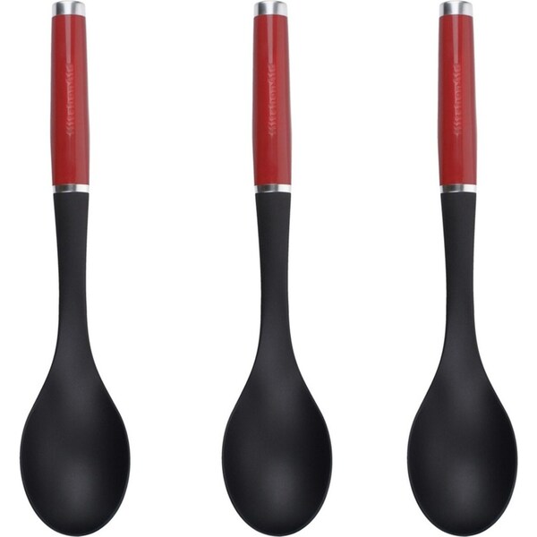 3x KitchenAid Solid Basting Spoon Nylon Kitchen Cooking Utensil 34cm Empire Red