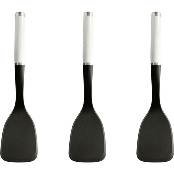 3x KitchenAid Solid Turner Nylon/Plastic Kitchen Cooking Utensil 34cm White