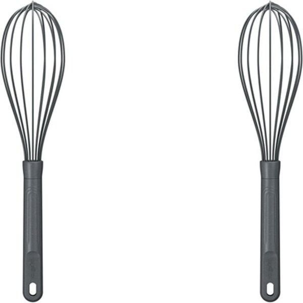 2x Zyliss Balloon Whisk Silicone/Nylon Kitchen Cooking Utensil 30cm Large Grey