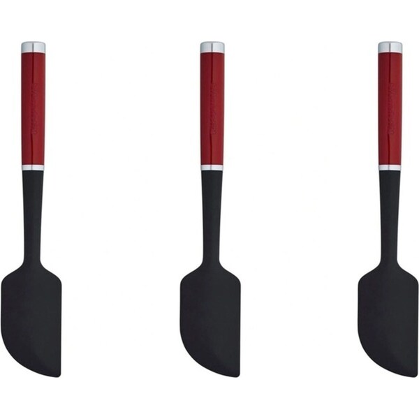 3x KitchenAid Silicone Scraper Spatula Kitchen Cooking Utensil 30cm Empire Red