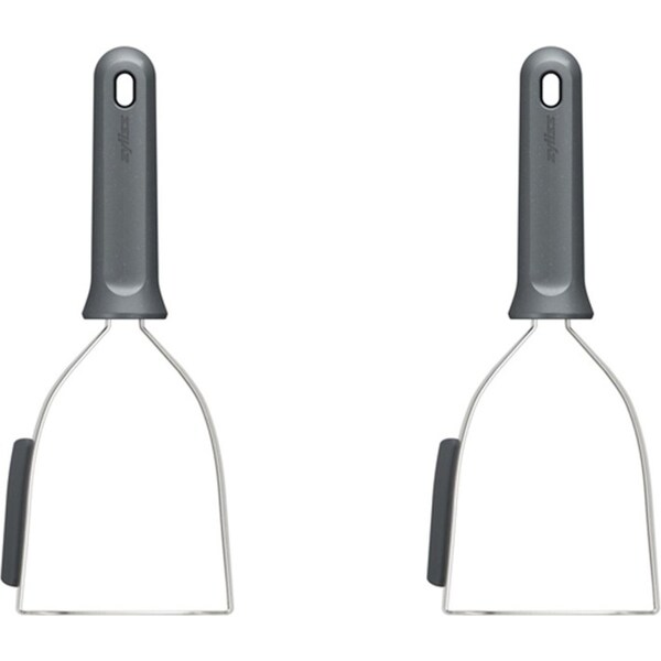 2x Zyliss Vege Potato Masher S/S Silicone Kitchen Cooking Utensil 25cm Grey