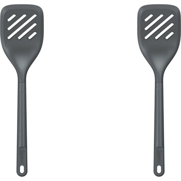 2x Zyliss Slotted Turner Silicone/Nylon Kitchen Cooking/Frying Utensil 31cm GRY