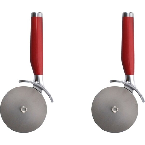 2x KitchenAid Stainless Steel Pizza Wheel Slicer Food Dough Cutter Empire Red