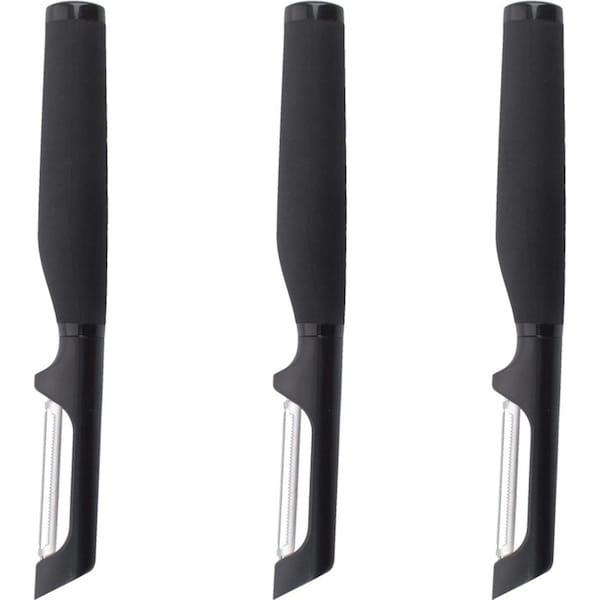 3x KitchenAid S/S Vegetable Soft Touch European Peeler Kitchen Utensil Black