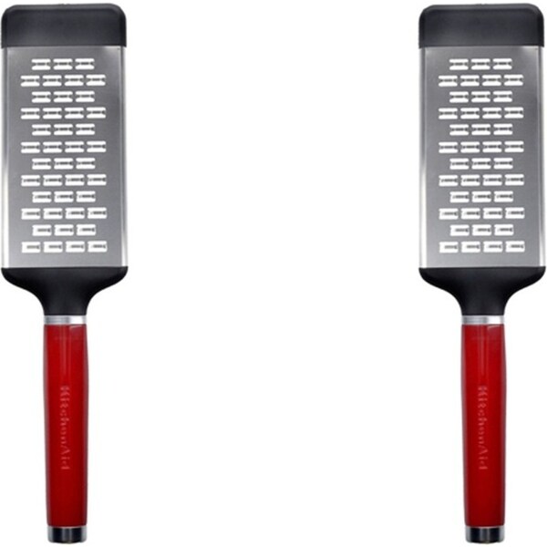 2x KitchenAid Medium Flat Grater Lemon/Lime Zester Stainless Steel Empire Red