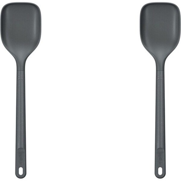 2x Zyliss Spoon Nylon/Silicone Kitchen Baking Cooking Utensil 31.5cm Large Grey