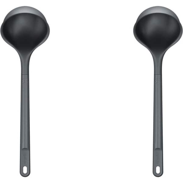2x Zyliss Soup Ladle Spoon Silicone/Nylon Kitchen Cooking Utensil 32cm Grey