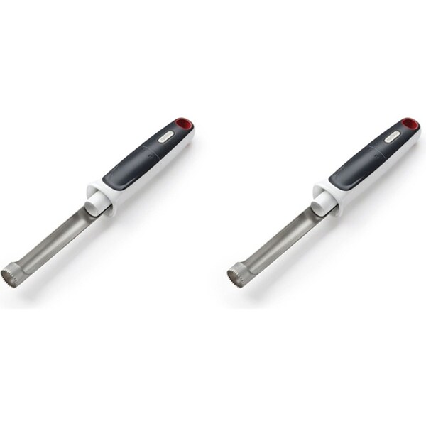 2x Zyliss S/S Easy Twist Apple/Pear Corer/Pitter Fruit Seed Remover 24.7cm Grey