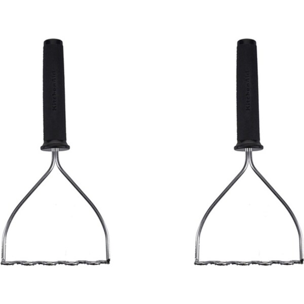 2x KitchenAid S/Steel Potato Wire Masher Press Soft Touch Kitchen Utensil Black