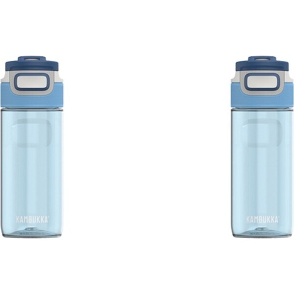 2x Kambukka Elton Tritan Drinking Bottle Outdoor Tumbler 500ml Tropical Blue