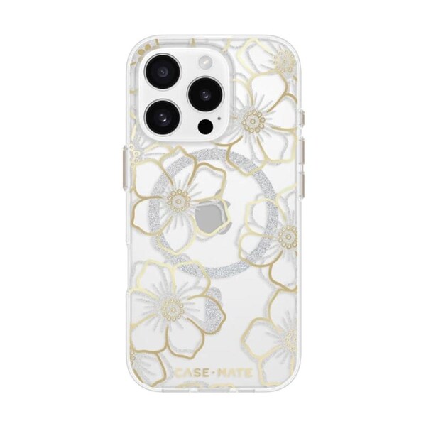 Case-Mate Floral Gems MagSafe Case for iPhone 16 Pro - Gold