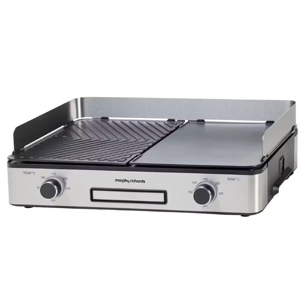 Morphy Richards Benchtop Electric BBQ Grill - Stainless Steel