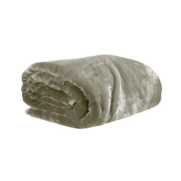 Laura Hill XL Double-Sided Oversized Faux Mink Blanket 305x305cm Olive