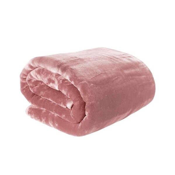 Laura Hill 800GSM Heavy Double-Sided Queen Faux Mink Blanket - Pink