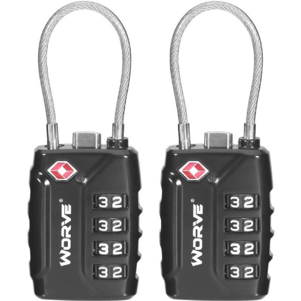 TSA Approved Cable Luggage Locks,Re-settable Combination with Alloy Body,TSA Approved Luggage Travel Lock for School Gym Locker, Luggage Suitcase Baggage Locks, Filing Cabinets