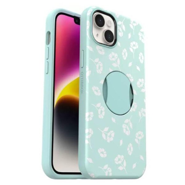 OtterBox OtterGrip Symmetry Compatible with MagSafe Case (Suits iPhone 14 Plus) – Sea Blue