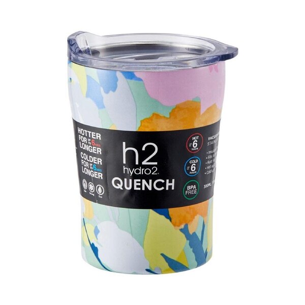 h2 hydro2 h2 Quench Travel Mug 300ml - Paint Floral