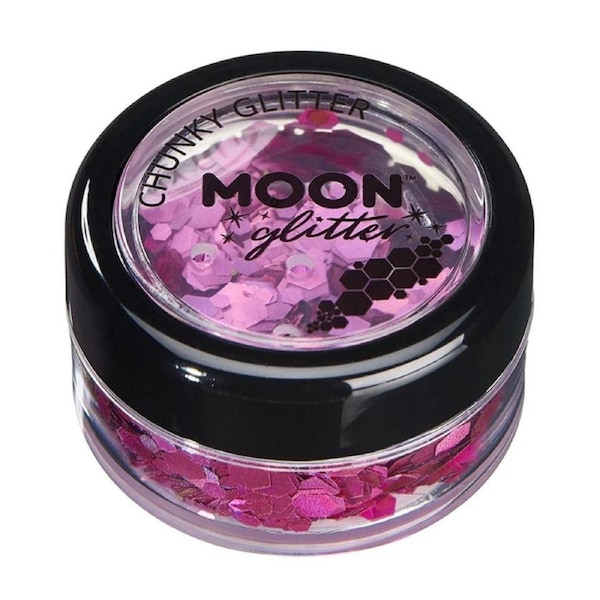 Moon Glitter Pink Holographic Chunky Body Glitter 3g