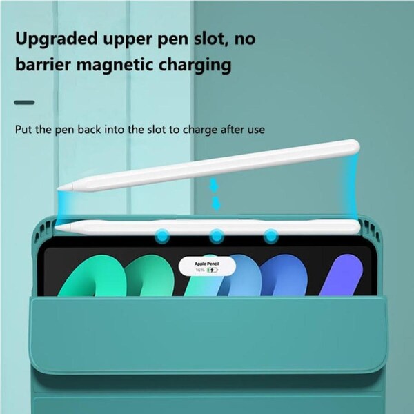 Transparent Magnetic Removable Cover For Apple iPad Ultra Slim Smart Case -Dark Green