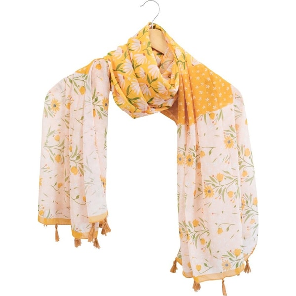 LVD Scarf/Sarong Women Beach Shawl Cover Up 90x180cm Polyester Ditsy Mustard