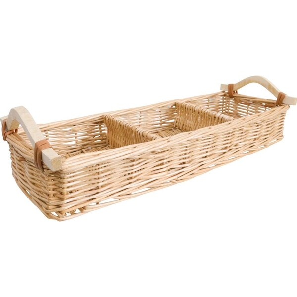 LVD Wicker Willow Tray Storage Basket Home Organiser Decor 50x17cm Natural