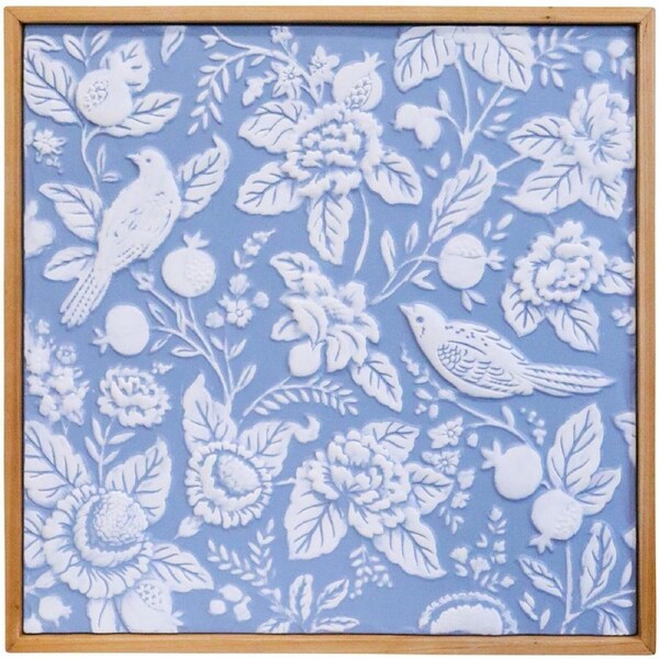 LVD Fir Wood/Iron Vintage Garden Wall Art Home/Room Decor Square 61x61cm