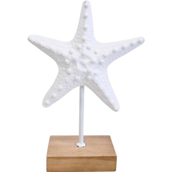 LVD Iron/MDF Starfish on Stand Home/Lounge Tabletop Decor 16x22.5cm White
