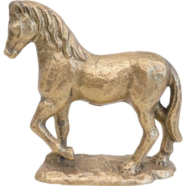 LVD Iron Decorative Horse Sculpture Home/Room Lounge Decor 16x15.5cm Gold