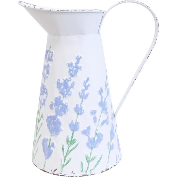 LVD Water/Juice Jug Pitcher Decorative Drink Container Small Lavender White