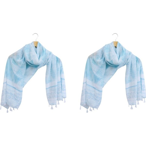 2x LVD Scarf/Sarong Women's Beach Shawl Cover Up 90x180cm Polyester Starfish