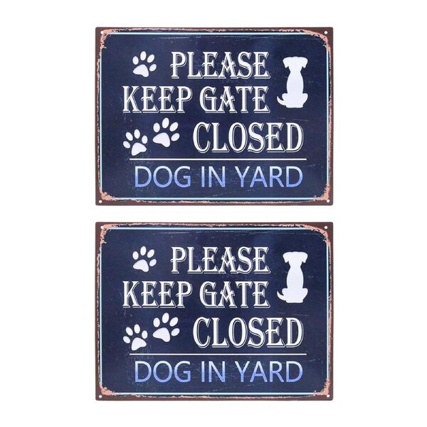 2x LVD Iron Gate Closed Sign/Signage Home/Garden Wall Hanging Decor 25x33cm