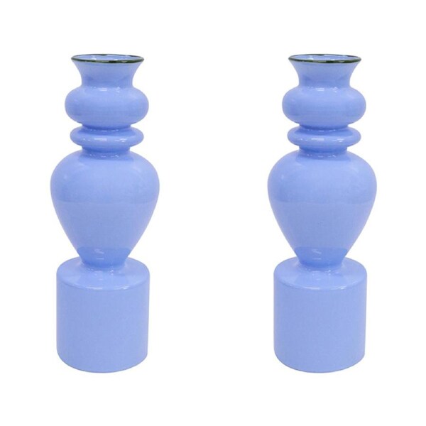 2x LVD Glass Flower Bud Vase Decorative Display Pot Home/Room Decor 18.5cm Blue