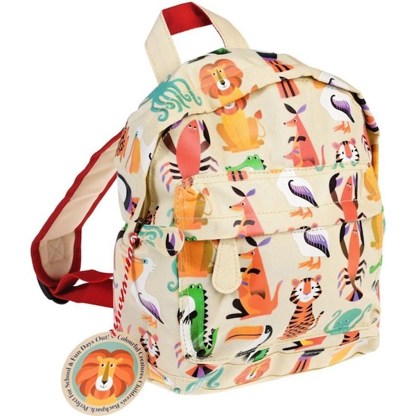 Rex London Kids Mini Backpack Picnic/School Bag 21x25cm Colourful Creatures