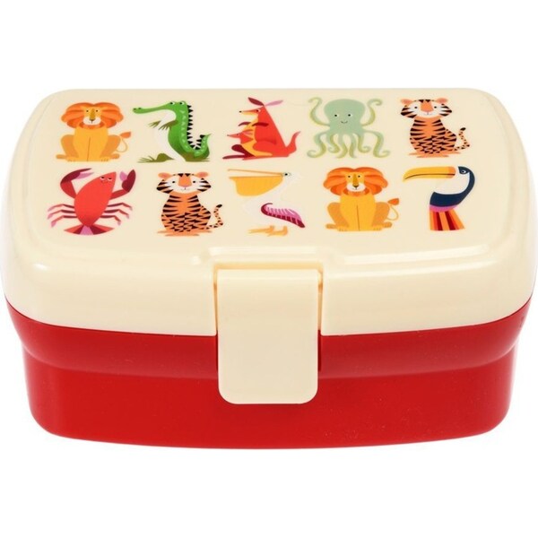 Rex London Kids/Children Plastic Lunch Box Rectangle 17cm Colour Creatures