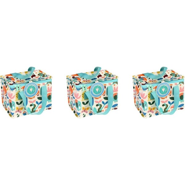 3x Rex London Kids/Children Insulated Lunch Bag Storage 21x16cm Wild Wonders