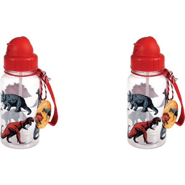 2x Rex London Kids/Child 500ml Plastic Water Bottle Drink Tumbler Prehistoric