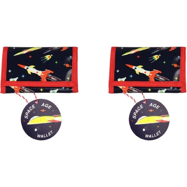 2x Rex London Kids/Childrens Wallet Trifold Money/Card Holder 24.5cm Space Age
