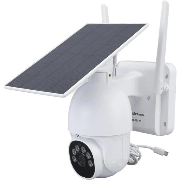 2K Solar Security Camera, Security Cameras Wireless Outdoor with 14 Spotlights,Alarm,IP65 Waterproof,Night Vision,PIR Detection,Two-Way Audio-WiFi Security Camera