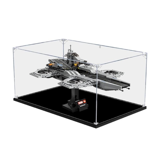 Acrylic Display Case for LEGO 76295 Marvel The Avengers Helicarrier Figure Storage Box Dust Proof Glue Free