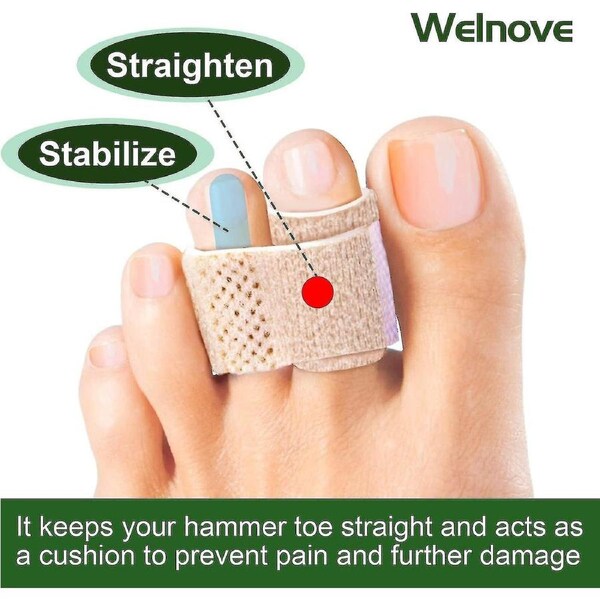 6-pcs Of Hammer Toe Straighteners For Straightening Hammer Toes, Broken Toes, Crooked Toes And Overlapping Toes