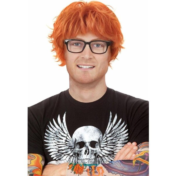 Shape Of You Orange Wig Glasses and Tattoo Sleeves Set