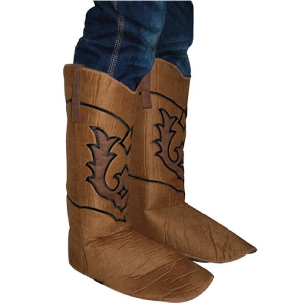 Brown Suede Cowboy Mens Boot Covers